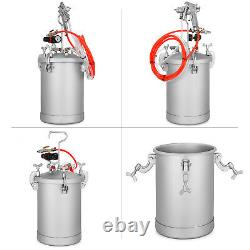 0.5/2.5/4 gallon Pressure Pot Paint Spray 1/4 Air Inlet 2/10/15 L Tools Set