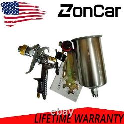 1.3mm HVLP Air Spray Gun Nozzle 1L Cup Auto Car Gravity Feed Paint Regulator Kit