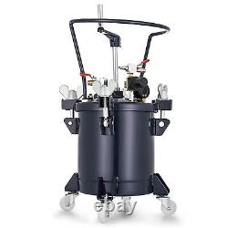 10 Liters Spray Paint Pressure Pot Tank Roll Caster 4 Casters Mixing Agitator