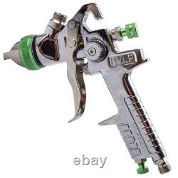 1L HVLP Spray Gun 2.5mm Auto Paint Gravity Feed Gauge Nozzle Silver With Warranty