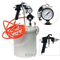 2 1/2 G 10L High Pressure Pot Air Paint Spray Gun, Pressure Tank with Spray Gun