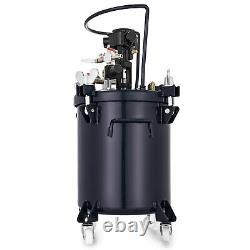 2 1/2 Gallon Auto Spray Paint Pressure Pot Tank with 4 Casters Mixing Agitator