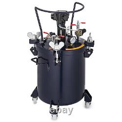 2 1/2 Gallon Auto Spray Paint Pressure Pot Tank with4 Casters Mixing Agitator