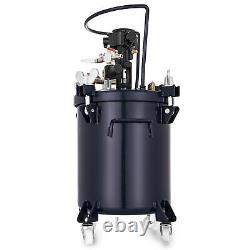 2 1/2 Gallon Auto Spray Paint Pressure Pot Tank with4 Casters Mixing Agitator