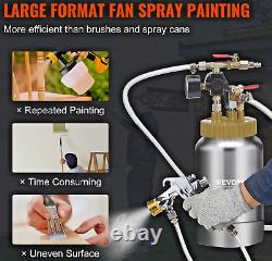 2.11 Quart Pro Paint Pressure Pot Tank Sprayer Gun 1.8mm Nozzles 45psi/3m Hoses