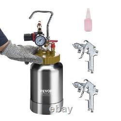 2.11 Quart Pro Paint Pressure Pot Tank Sprayer Gun 1.8mm Nozzles 45psi/3m Hoses