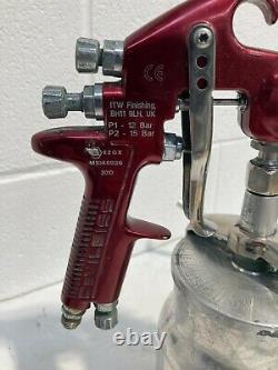 2 x DeVilbiss GTI Pro Air Spray Guns with one paint pot