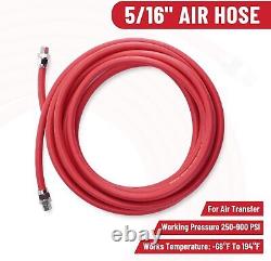 25Feet Air and Fluid Hose Assembly Set For Pressure Pot Tanks, Spray Guns, Paint