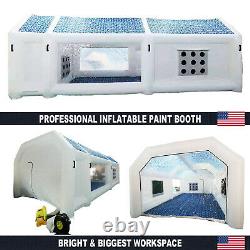 28x15x11Ft Inflatable Paint Booth 2 Room Spray Paint Car Tent with Air Blowers