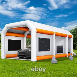 28x16x11ft Inflatable Paint Booth Spray Tent Air Filter System Blowers 950W&750W