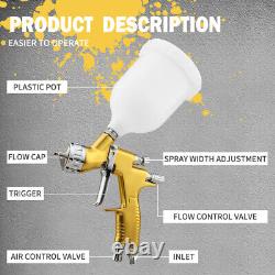 2x HVLP Air Spray Gun 1.3mm Car Paint Sprayer Primer Kit for DIY Home & Vehicles