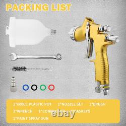 2x HVLP Air Spray Gun 1.3mm Car Paint Sprayer Primer Kit for DIY Home & Vehicles