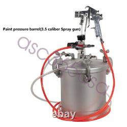 3.5mm Gallon Air Spraying Pressure Pot Tank HD Spray Gun Dual Hose Paint Premium
