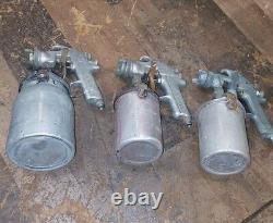 3 Air Spray Spray Guns. Devilbiss Thor Model 17 & 2 JGA-502 For Automotive READ