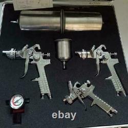 3 Car HVLP Air Spray Gun Kit Auto Paint Primer Detail Basecoat Clearcoat Superb