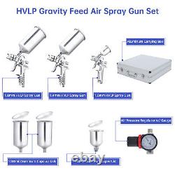 3 HVLP Auto Paint Air Spray Gun Kit Basecoat Car Primer Clearcoat Tool with Case