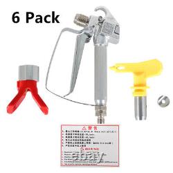 3600PSI Airless Paint Spray Gun with Tip&Tip Guard Sprayers Fast shipping 6Pcs