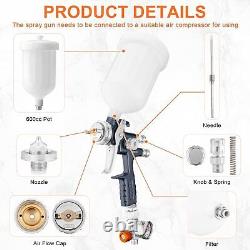 600cc Cup HVLP Spray Gun Professional Air Paint Gun with 1.8mm Nozzle A