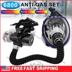 6800 Full Face Gas Mask Chemical Paint Spray Respirator Air Breathing Electric