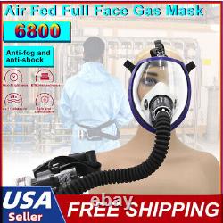 6800 Full Face Gas Mask Chemical Paint Spray Respirator Air Breathing Electric