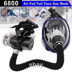 6800 Full Face Gas Mask Chemical Paint Spray Respirator Air Breathing Electric