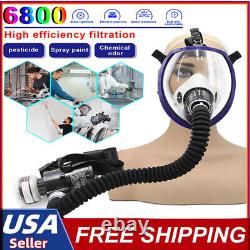 6800 Full Face Gas Mask Chemical Paint Spray Respirator Air Breathing Electric