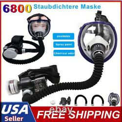 6800 Full Face Gas Mask Chemical Paint Spray Respirator Air Breathing Electric