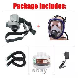 6800 Full Face Gas Mask Chemical Paint Spray Respirator Air Breathing Electric