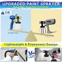 800W HVLP Electric Spray Paint Gun with 40 Fl Oz Container, 6.5FT Air Hose