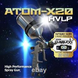 ATOM X20 Automotive Clear Paint Gun HVLP Solvent/Waterborne with FREE GUNBUDD