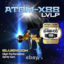 ATOM X88 BLUEMOON Gun Spray Paint 1.3 And 1.4 TIP-Combo With FREE GUNBUDD LIGHT