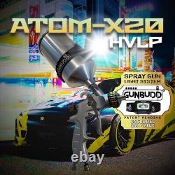 ATOMX20 HVLP SPRAY PAINT GUN Kit Auto Car Detail Touch Up Paint with FREE GUNBUDD