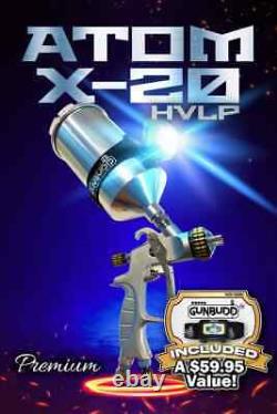 ATOMX20 HVLP Spray Gun Auto Paint For Cars Primers With FREE GUNBUDD LIGHT