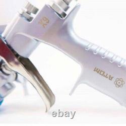 ATOMX9 HVLP Auto Paint Air Spray Gun Gravity Feed 1.2 1.3 with FREE Gunbudd Light