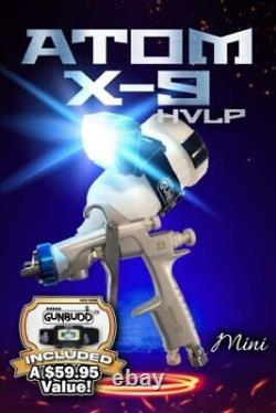 ATOMX9 High Volume Low Pressure Touch-up Paint Spray Gun with FREE Gunbudd Light
