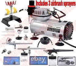 Air Brush Compressor Painting Kit Spray Gun Hobby Painter Airbrushing Sprayer