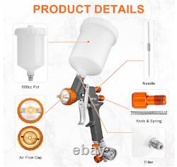 Air Spray Gun, Auto Paint Gun with 1.4/1.8/2.0mm Nozzle, Professional Automot