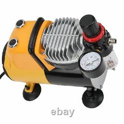 Airbrush Air Compressor Pump System Kit Oil-Free Silent Wood Working Spray Paint