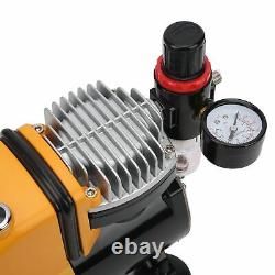 Airbrush Air Compressor Pump System Kit Oil-Free Silent Wood Working Spray Paint