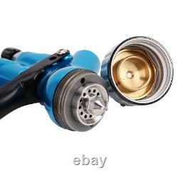 Blue HVLP Air Spray Gun Kit 1.3mm Tips Car Basecoat Paint Sprayer with 600ml Cup