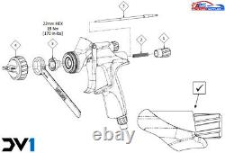 DeVilbiss DV1 Basecoat Paint Spray Gun with DV1-B PLUS HVLP Air Cap