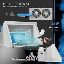 Dual Fans Airbrush Paint Spray Booth & 1/5HP Dual Action Airbrush Compressor Kit