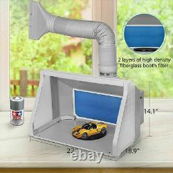 Dual Fans Airbrush Paint Spray Booth & 1/5HP Dual Action Airbrush Compressor Kit