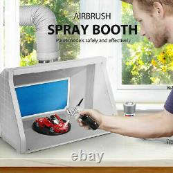 Dual Fans Airbrush Paint Spray Booth & 1/5HP Dual Action Airbrush Compressor Kit