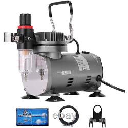 Dual Fans Airbrush Paint Spray Booth & 1/5HP Dual Action Airbrush Compressor Kit