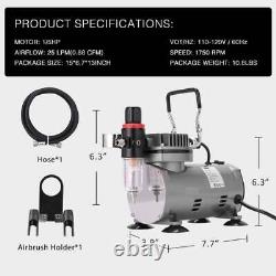 Dual Fans Airbrush Paint Spray Booth & 1/5HP Dual Action Airbrush Compressor Kit