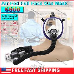 Electric 6800 Full Face Gas Mask Chemical Paint Spray Respirator Air Breathing