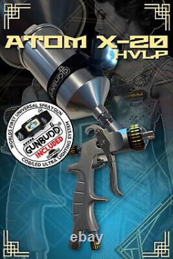 HVLP ATOM-X20 Automotive Paint Gun WITH FREE GUNBUDD ULTRA LIGHTING SYSTEM