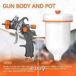 HVLP Air Gravity Spray Gun Sets, 2-Spray Paint Gun, 1.0mm 100ml & 1.4/1.7mm 6