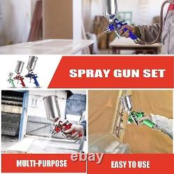 HVLP Air Gravity Spray Gun kit for Painting 1.0mm 1.4mm&1.8mm Needle Nozzle Set